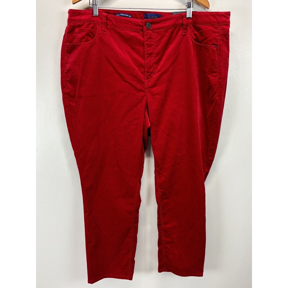 NEW! Talbots Flawless High Rise Straight Leg Pants 22WP Petites Plus Red Velvet